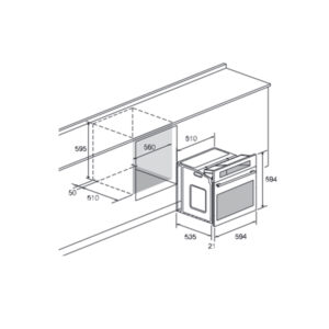 Four Encastrable FOCUS F521X 58 Litres Chaleur Tournante