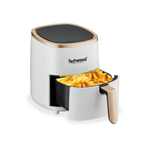 Friteuse sans huile TECHWOOD TFR-350SHD 3.5L de couleur noire, avec écran tactile et cuisson saine grâce à la technologie air chaud