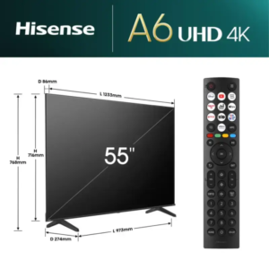 dimensions smart tv hisense 55A6N