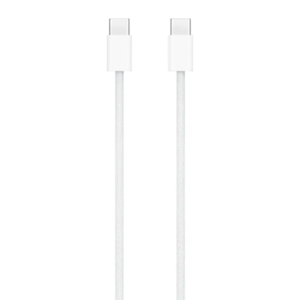 Câble de charge USB-C blanc, avec connecteurs USB-C aux deux extrémités