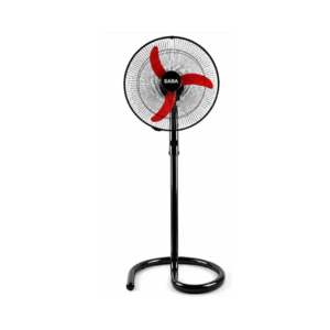 ventilateur sur pied noir et rouge